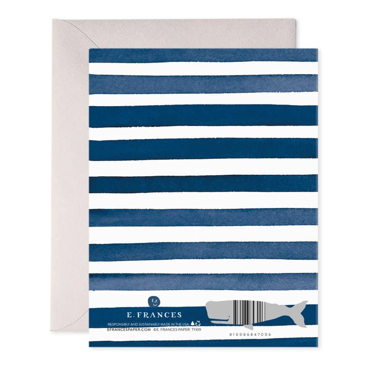E. Frances Paper - Wholesale Stationery/Notecard Set - Navy Stripes Thank You Greeting Card - Boxed Set of 6