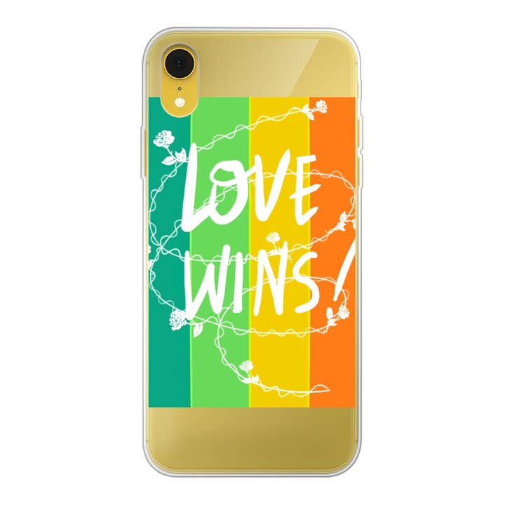 Love Wins Back Printed Transparent Soft Phone Case for wholesale by IAKAM