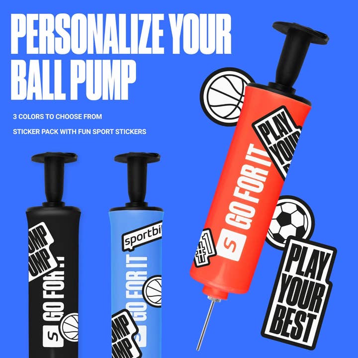 Sportbit - Wholesale Sporting Accessories - SPORTBIT Ball Pump for Sports Balls - Air Pump for Balls with 5 Needles, Basketball Pump, Soccer Ball Pump, Volleyball Pump, Football Pump
