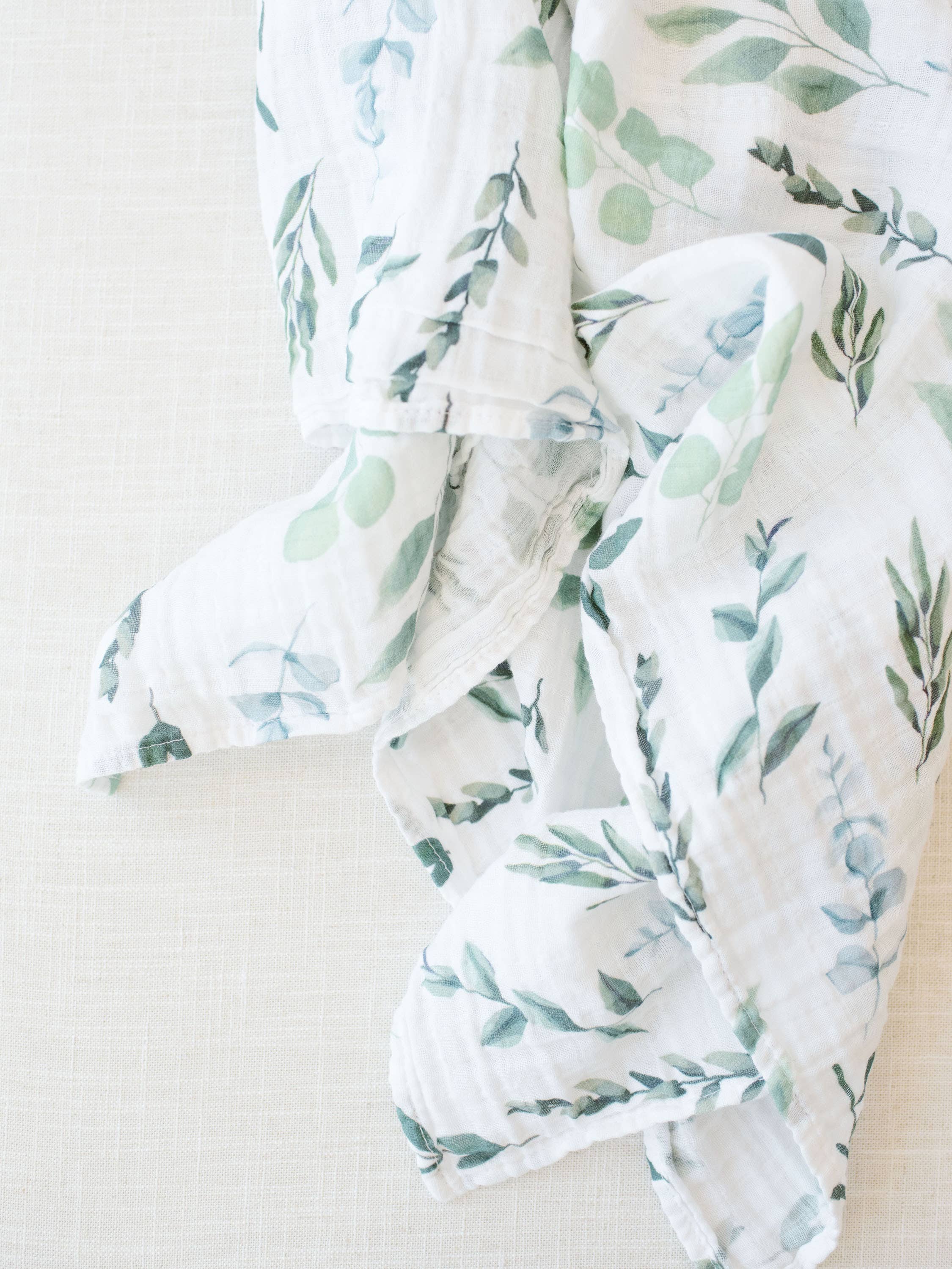 Fawn & Foster - Wholesale Swaddle - Baby - Organic Muslin Gauze Swaddle Receiving Blanket | Sage Leaves