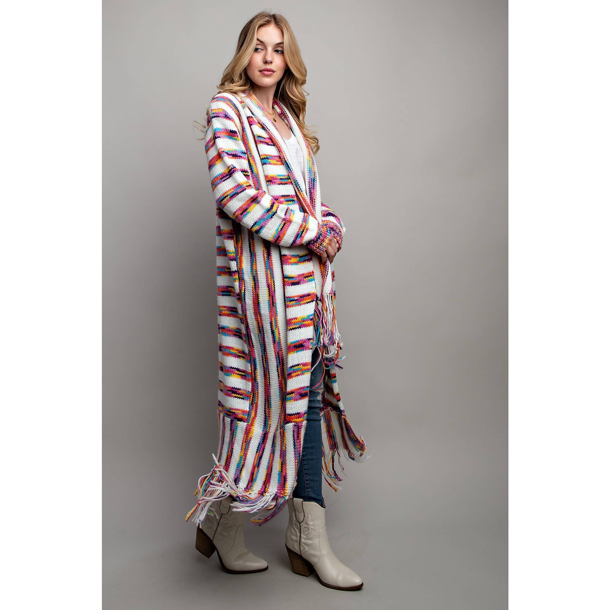 Regenboog MAX VEST MET REGENBOOGSTREPEN EN FRANJES voor groothandel op Faire0