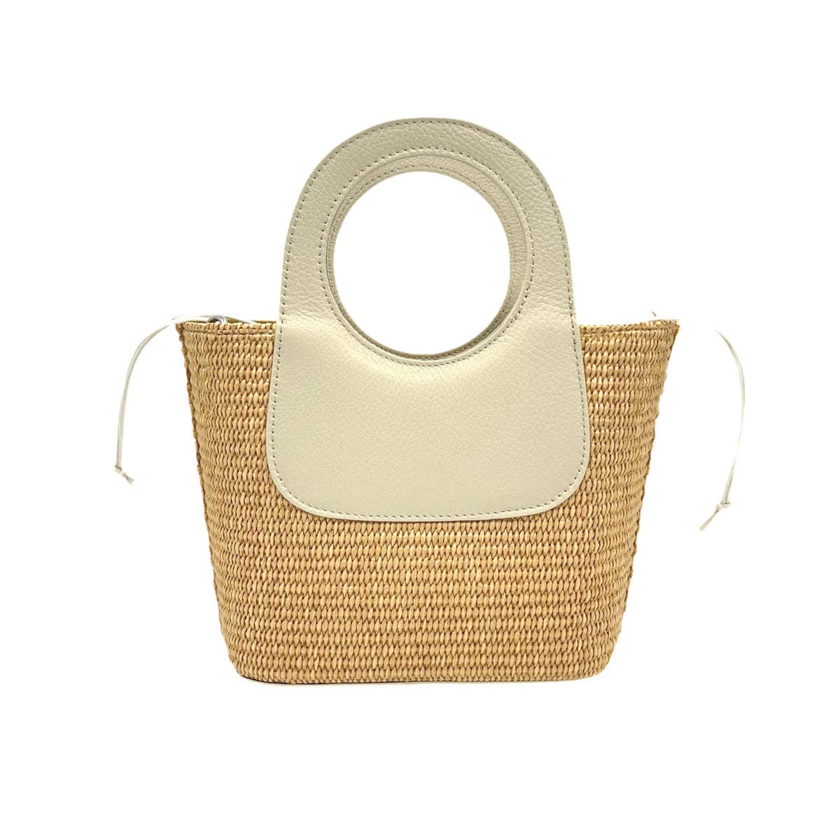 Suie Valentini srl - Wholesale Beach Bag - Summer collection, raffia and genuine leather handbag, Made in Italy, art. 1125943