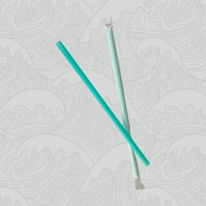 Bad Ass Coffee of Hawaii - Wholesale Drinking Straw - Bad Ass Teal Straws (9"), Individually Wrapped, 2500-ct0