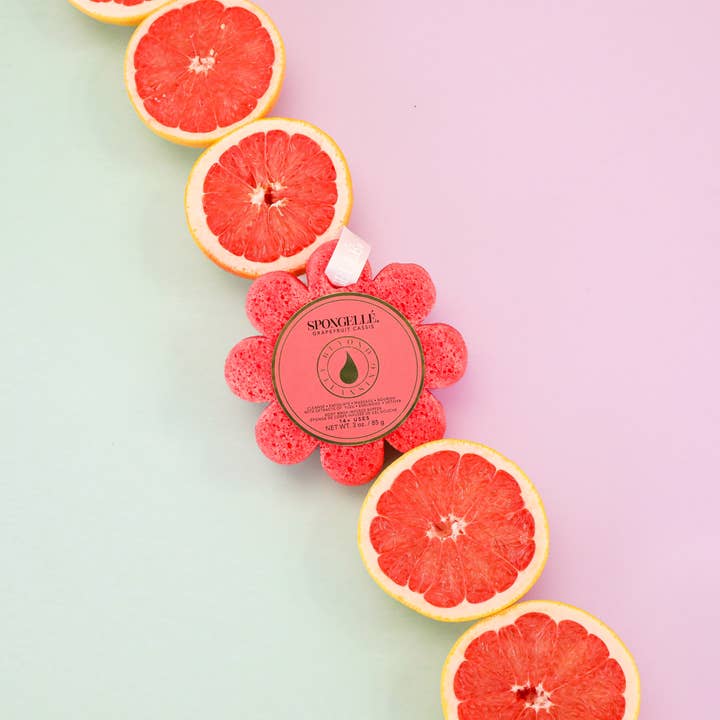 Spongellé | Christmas 2025 | Stocking Stuffers | Gifts – Puff/esponja de banho por atacado – Esponja de Sabonete Flor Selvagem com Toranja e Cassis | Esponja de Banho Spongellé2