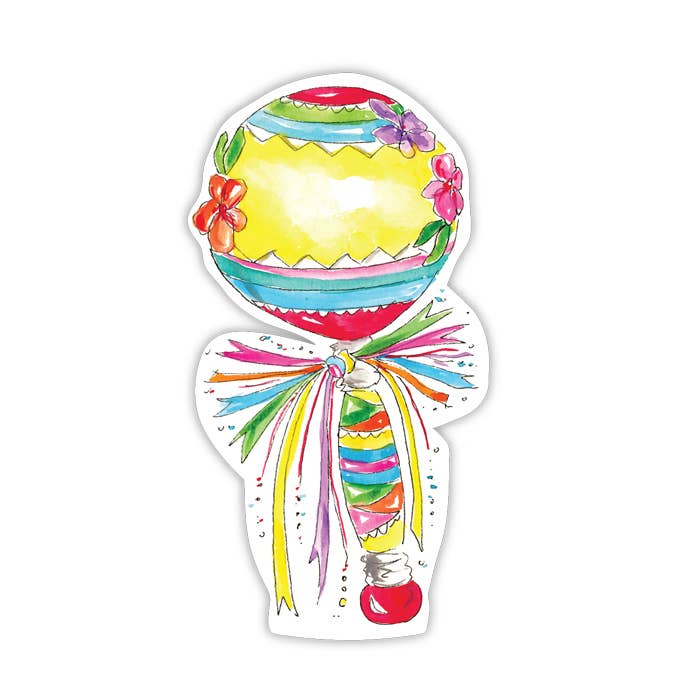 Handbeschilderde Otomi Fiesta Maraca gestanste accenten voor wholesale door RosanneBeck Collections