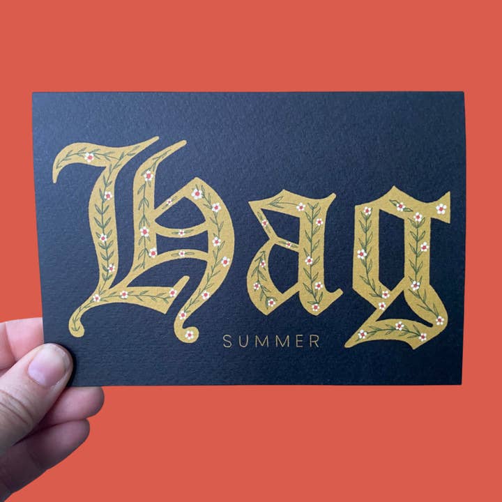 Hag Summer - kort med blommigt texttryck för wholesale av Piece of the Peach