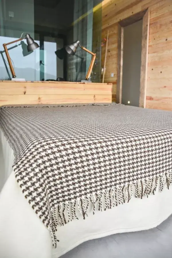 Chicoração - Wholesale Throw Blanket - Blanket Pied De Poule - Brown0
