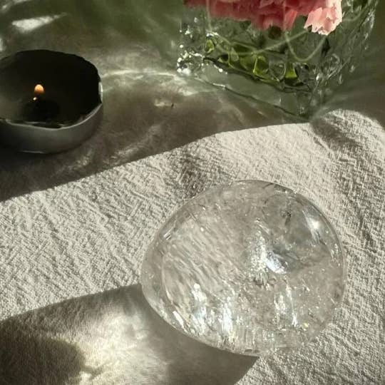 Moon Rituals - Wholesale Spiritual Stone/Crystal - Rare White Azeztulite Quartz Tumble with Rainbow
