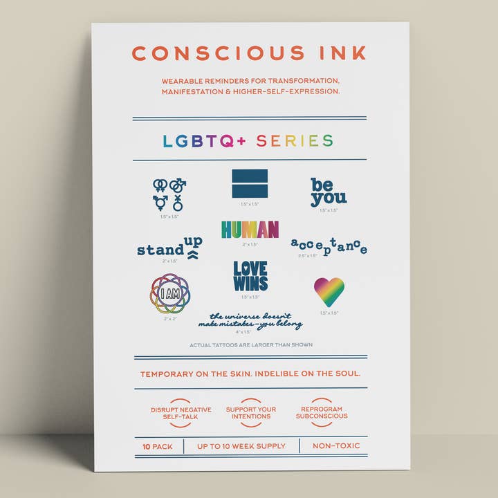 LGBTQ+ Variety 10-pack voor wholesale door Conscious Ink