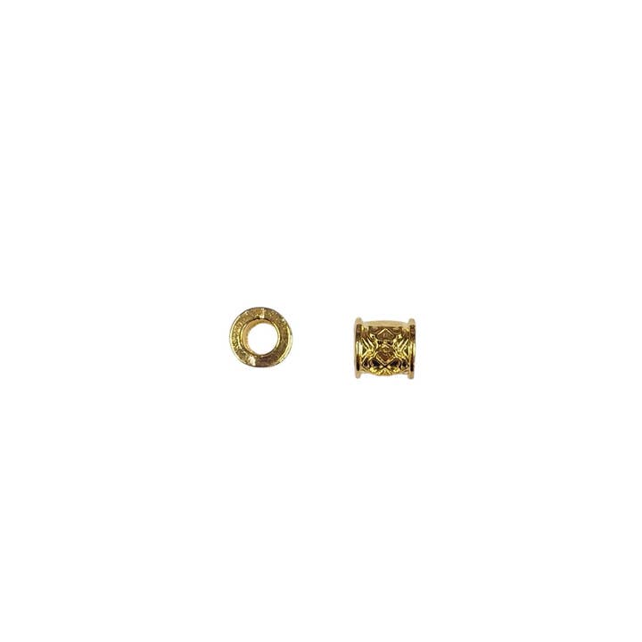 Camel Threads - Wholesale Individual Charm/Pendant - Barrel Bead (LIGHT GOLD) (MATCHES LETTERS)0
