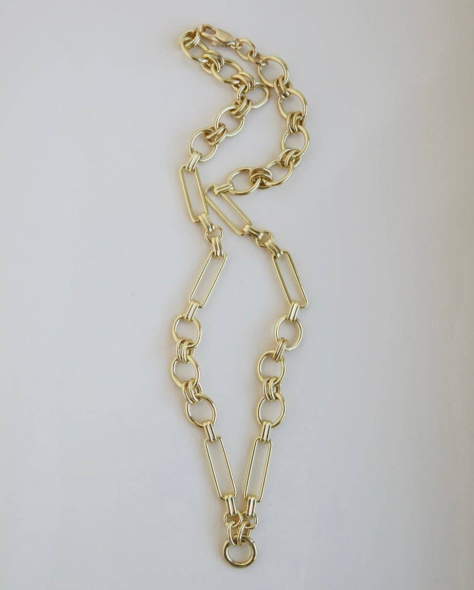 Boutique Suarez Co. - Wholesale Link & Chain Necklace - Louvre Extension Link Charm Holder Necklace - Clicker Clasp - add charms2