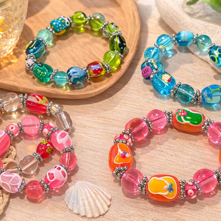 Summer Beach Beaded Stretch Armband Nautische vakantie voor wholesale door Fiona Accessories