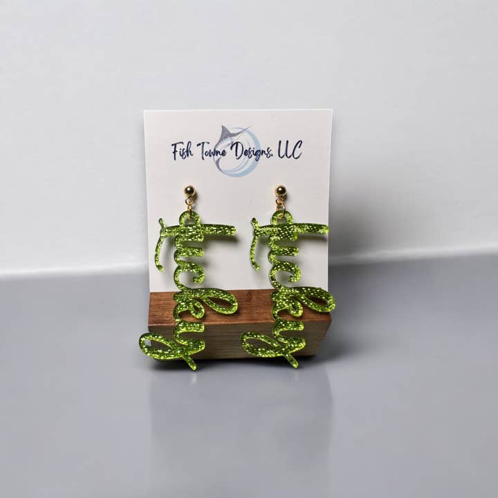 Fish Towne Designs, LLC - Wholesale Dangle Earrings - St. Patrick's Day "Lucky" Acrylic Earrings5