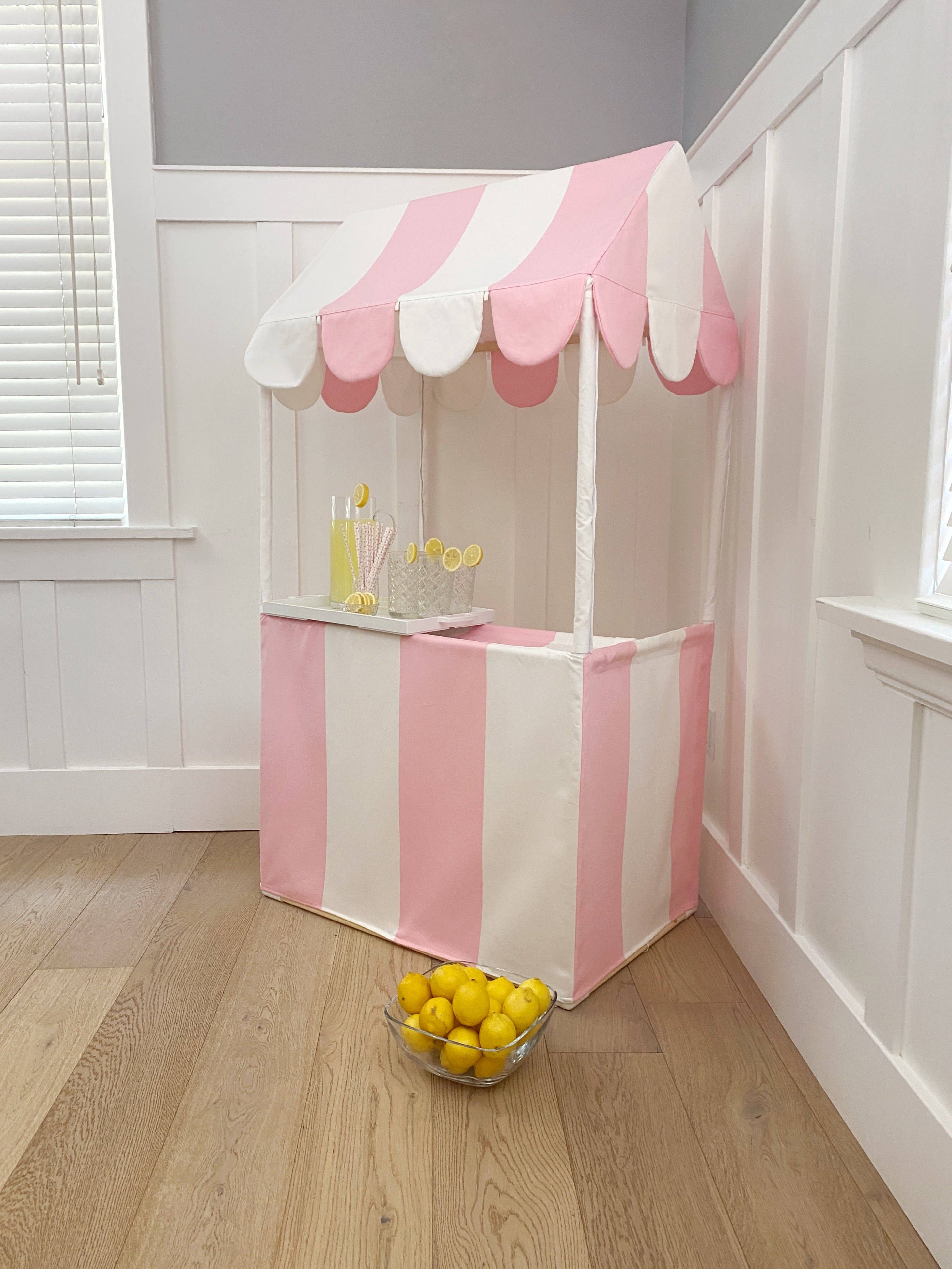 Domestic Objects - Wholesale Tent - Kids - The Market Stand Play Tent in Pink & White Cotton Canvas13