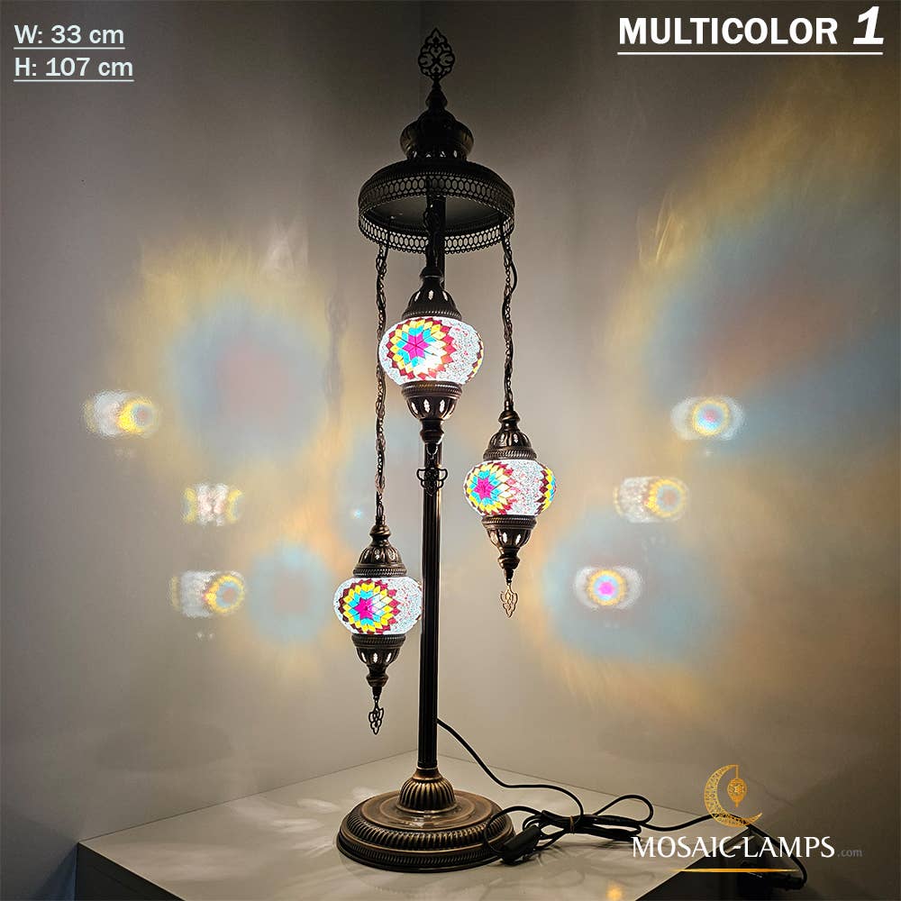 Mosaic Lamps - Wholesale Floor Lamp - 3 Globe Medium Ball Floor Lamps, Turkish Moroccan Ottoman10