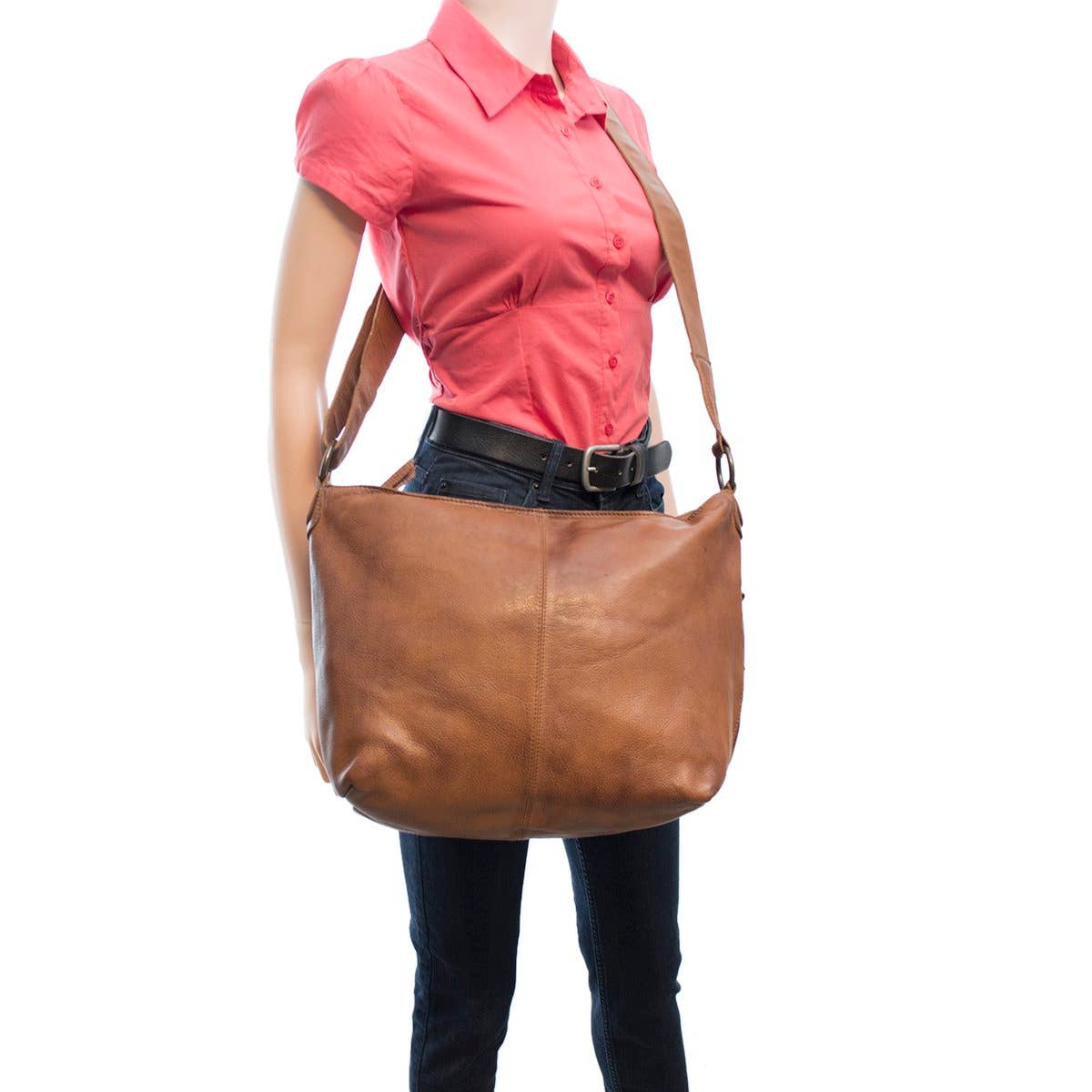 Arrigo - Wholesale Shoulder Bag - Women's - Arrigo Shoulder Bag Crossbody Bag Brown Washed Leather6