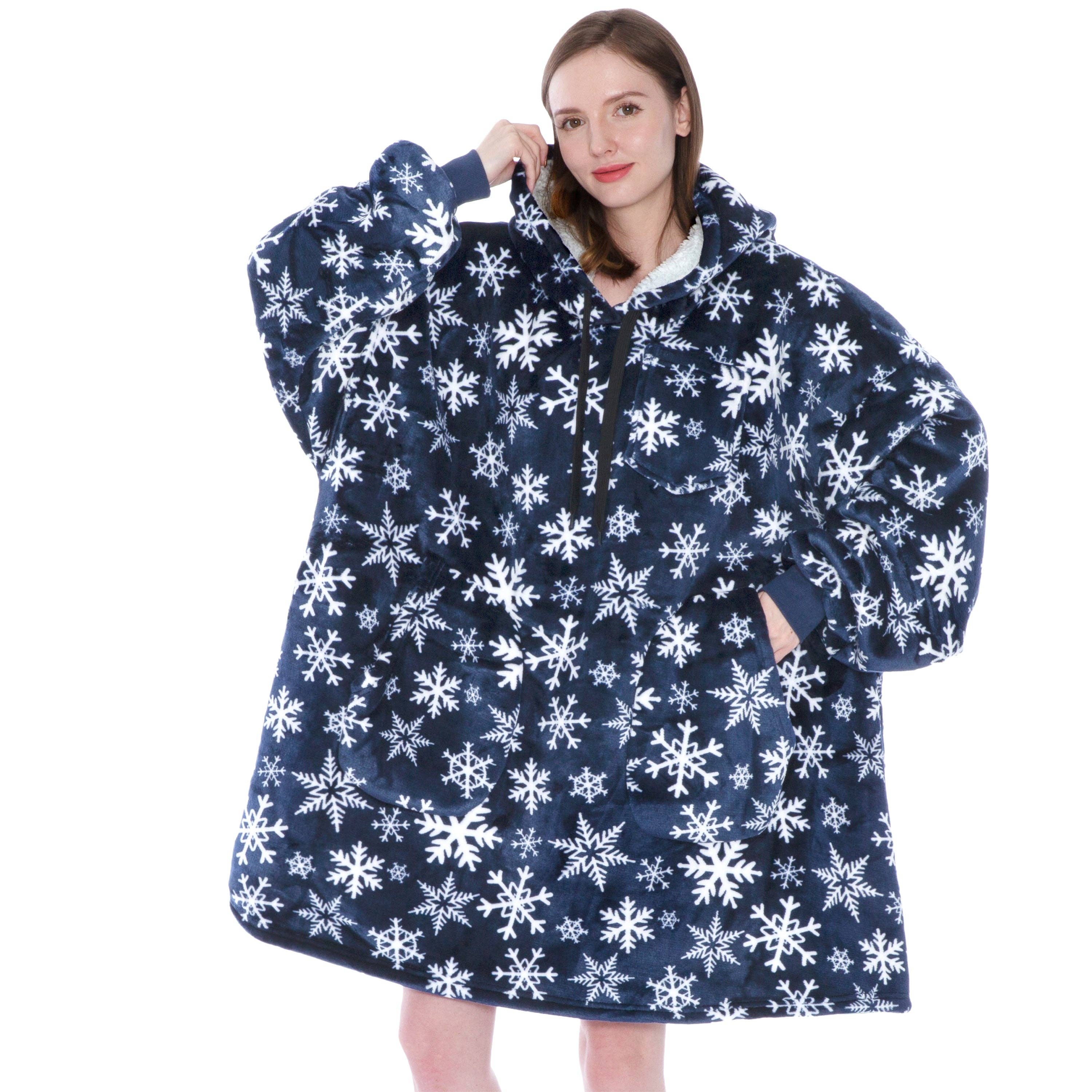 Pavilia - Wholesale Hoodie - Women's - Chest Pocket Sherpa Hoodie Blanket - Patch Pocket (Regular / Long)62