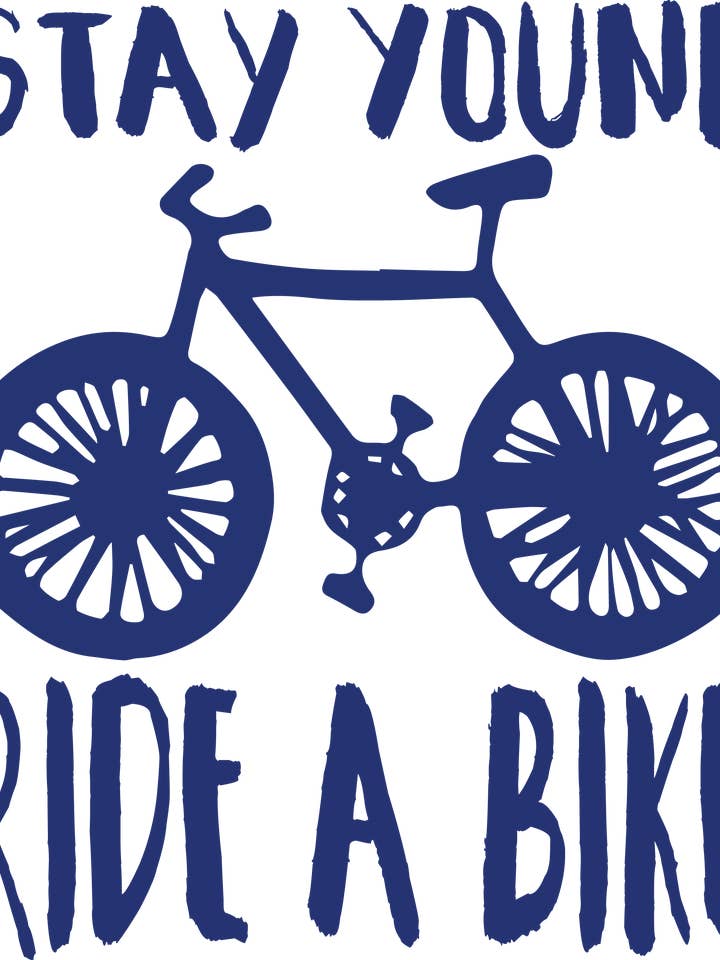 Snow Deep Designs - Wholesale Screen Printed T-Shirt - Unisex - Stay Young Ride a Bike T-shirt1