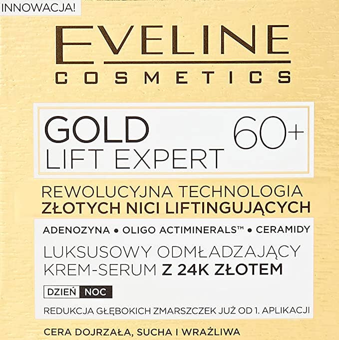 Eveline Cosmetics - Vente Concentré/sérum pour le visage - Sérum crème rajeunissant Gold Lift Expert avec or 24 carats 60+2