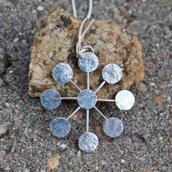 Silver Starburst Necklace for wholesale by Kitty Stoykovich Designs