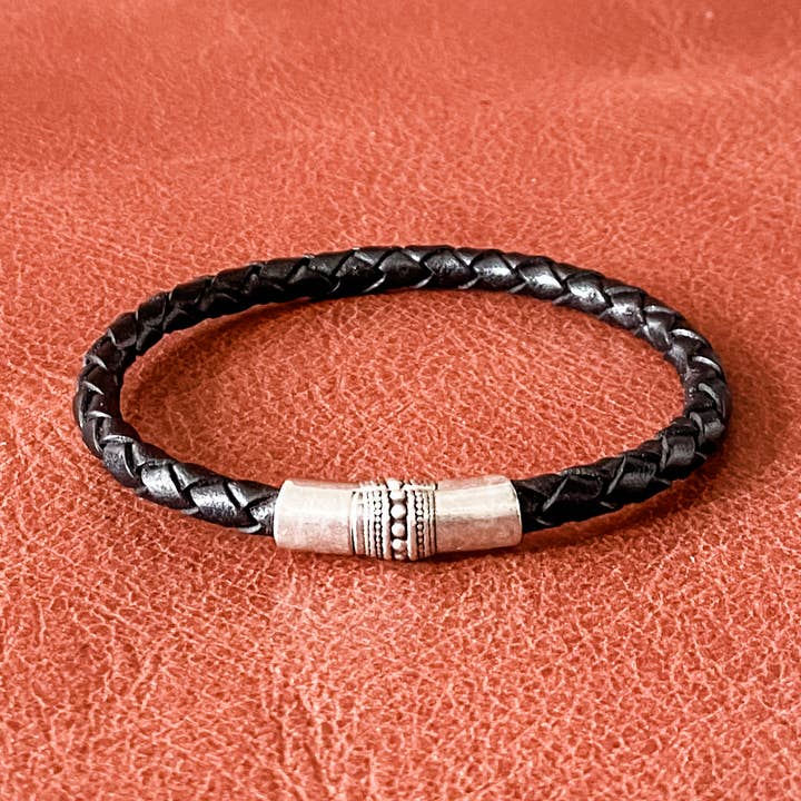 MENS | Caviar Lux Braided Leather Bracelet for wholesale by Diana Kauffman Designs