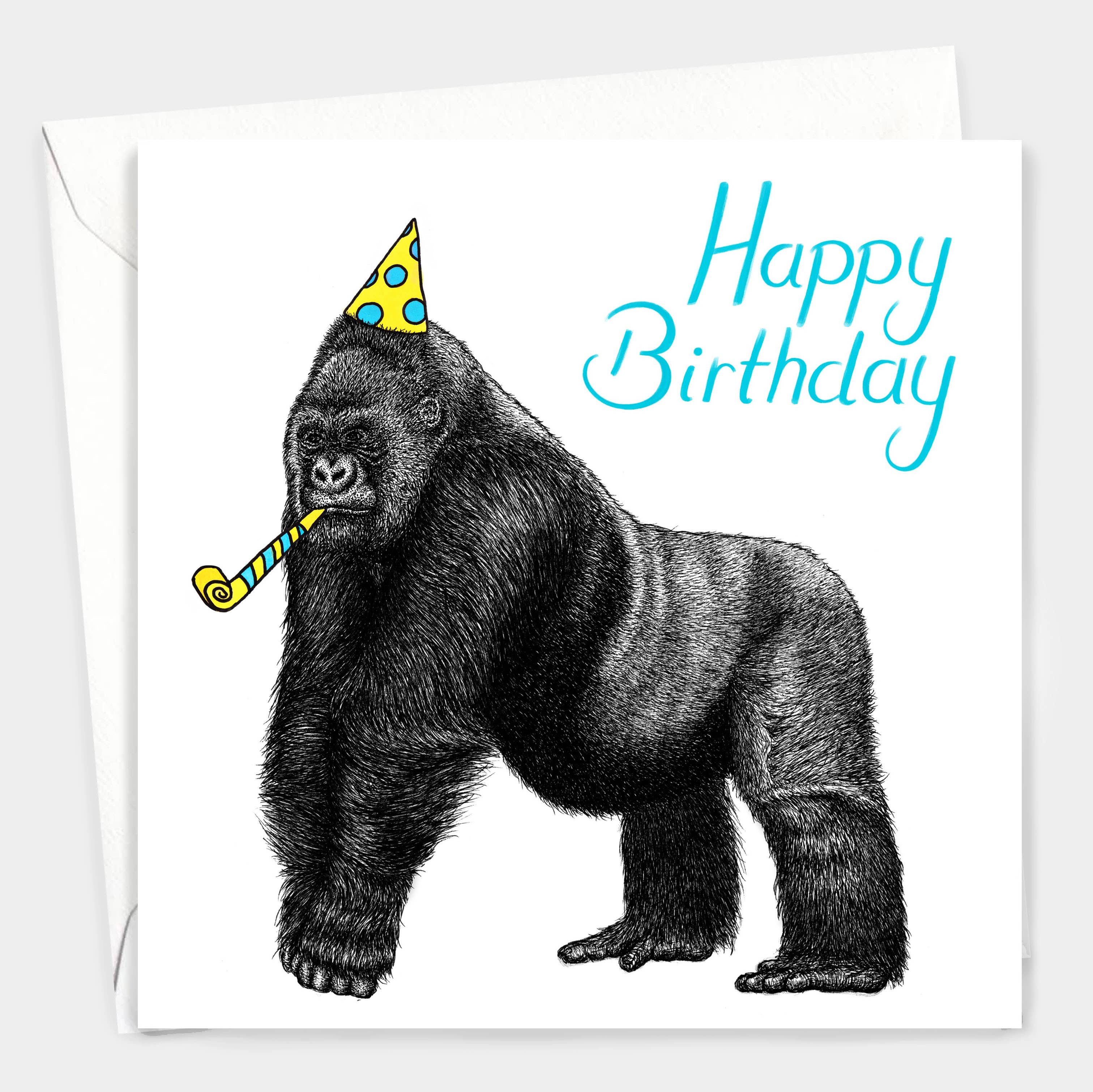 Wild Lines - Wholesale Birthday Card - Gorilla Cards // Gorilla Birthday Cards // Wildlife Art Card8