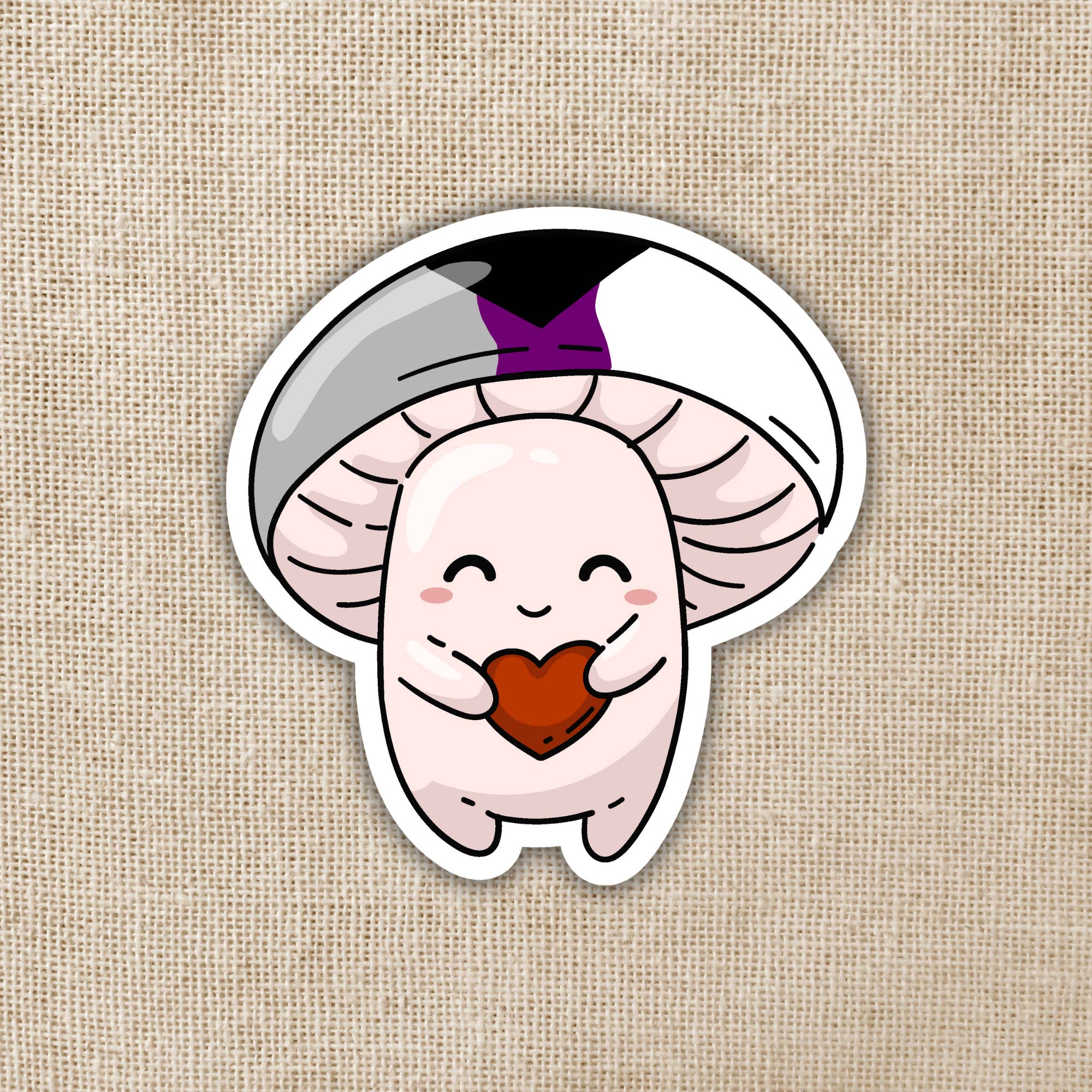 Kingdom of Threads – wholesale Sticker – Demisexual Pride Flag Mushroom Sticker