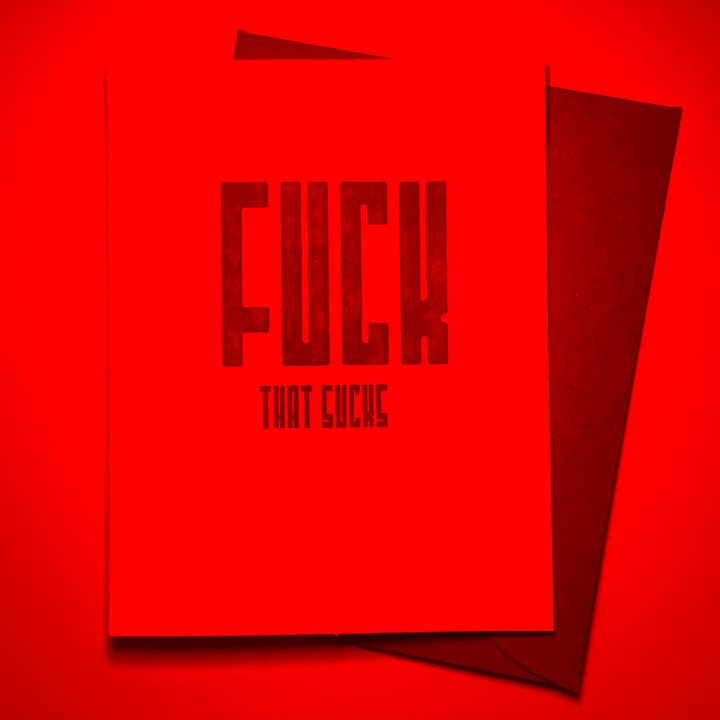 Letterpress Jess - Wholesale Sympathy Card - Fuck 3-D Secret Decoder Letterpress Card1