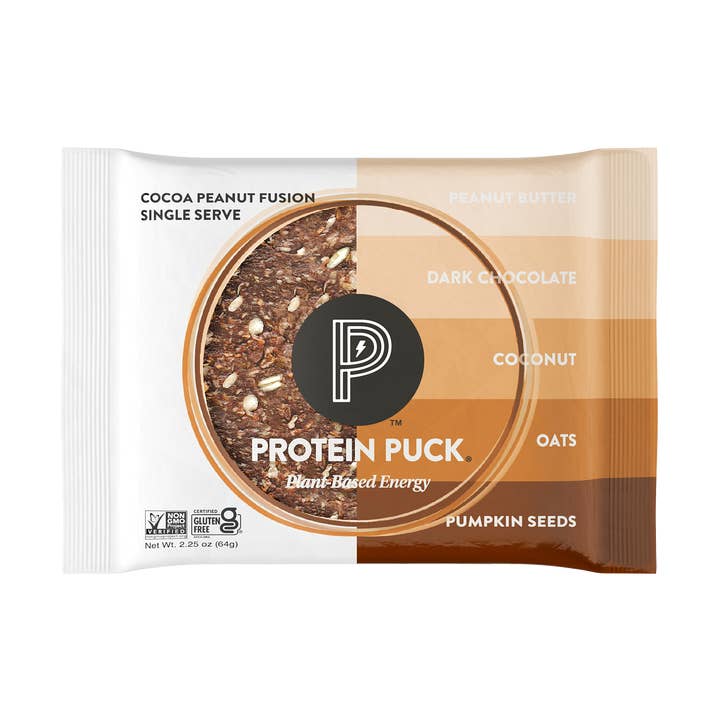 Cocoa Peanut Fusion Single Serve (Peanut Butter, Chocolate) (16 - 2.25oz Bars) for wholesale by Protein Puck