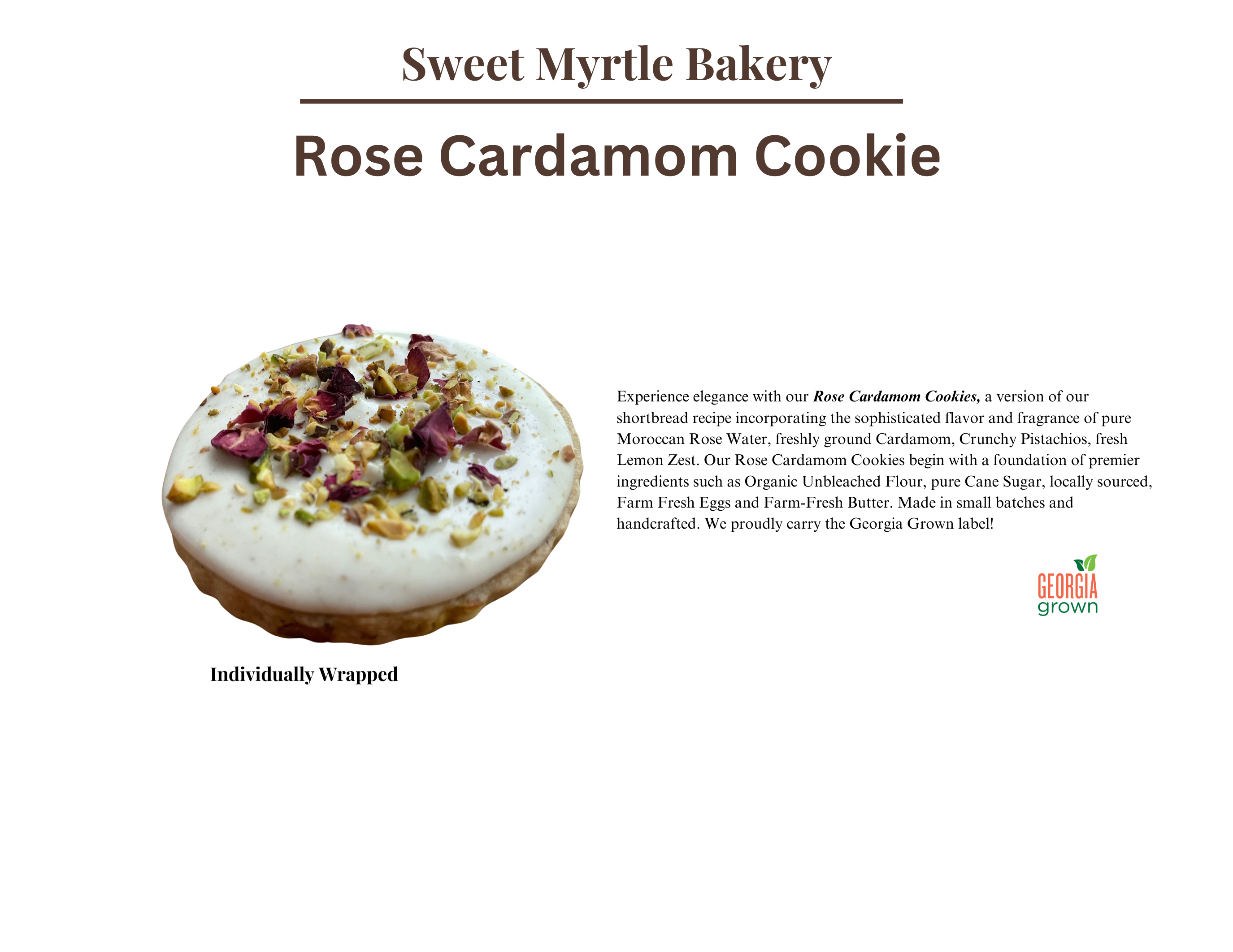 Sweet Myrtle Bakery - Vente Biscuits - Biscuits à la rose, cardamome et pistache1