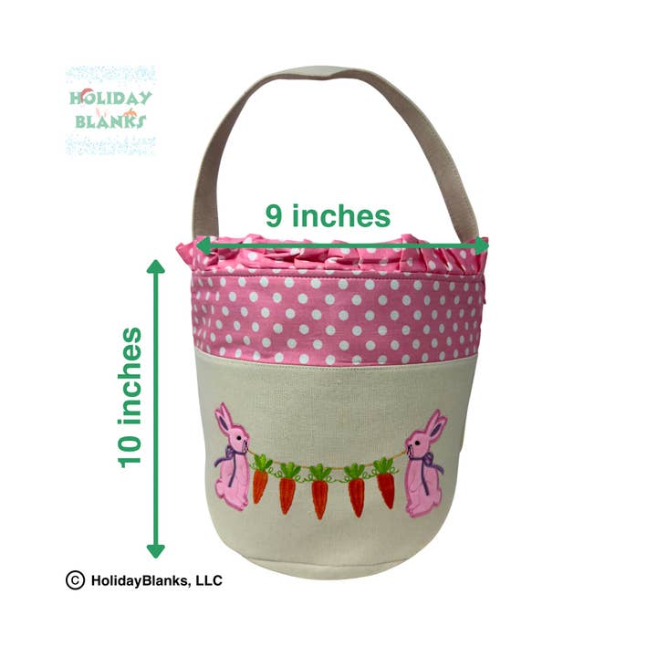 Holiday Blanks - Wholesale Basket - Kids & Baby - Easter Bunny and Carrot Applique Basket Embroidery Blank6