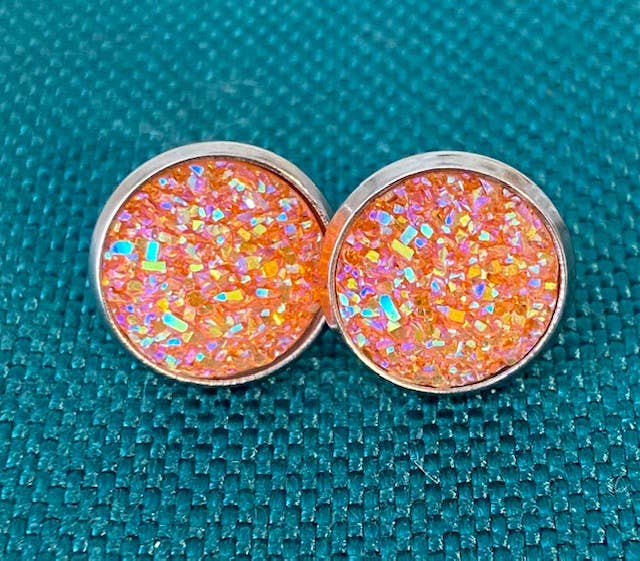 SMA Artistry Creations - Vendita all'ingrosso Orecchini a bottone - Orecchini a bottone cabochon scintillanti da 12 mm17