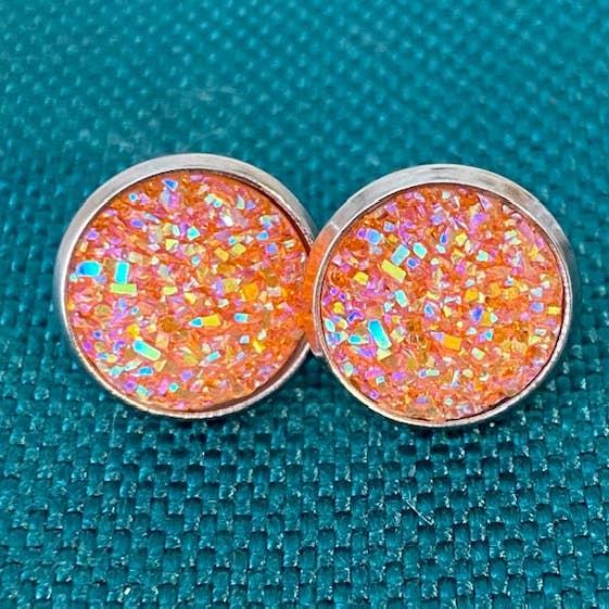 SMA Artistry Creations - Vendita all'ingrosso Orecchini a bottone - Orecchini a bottone cabochon scintillanti da 12 mm17