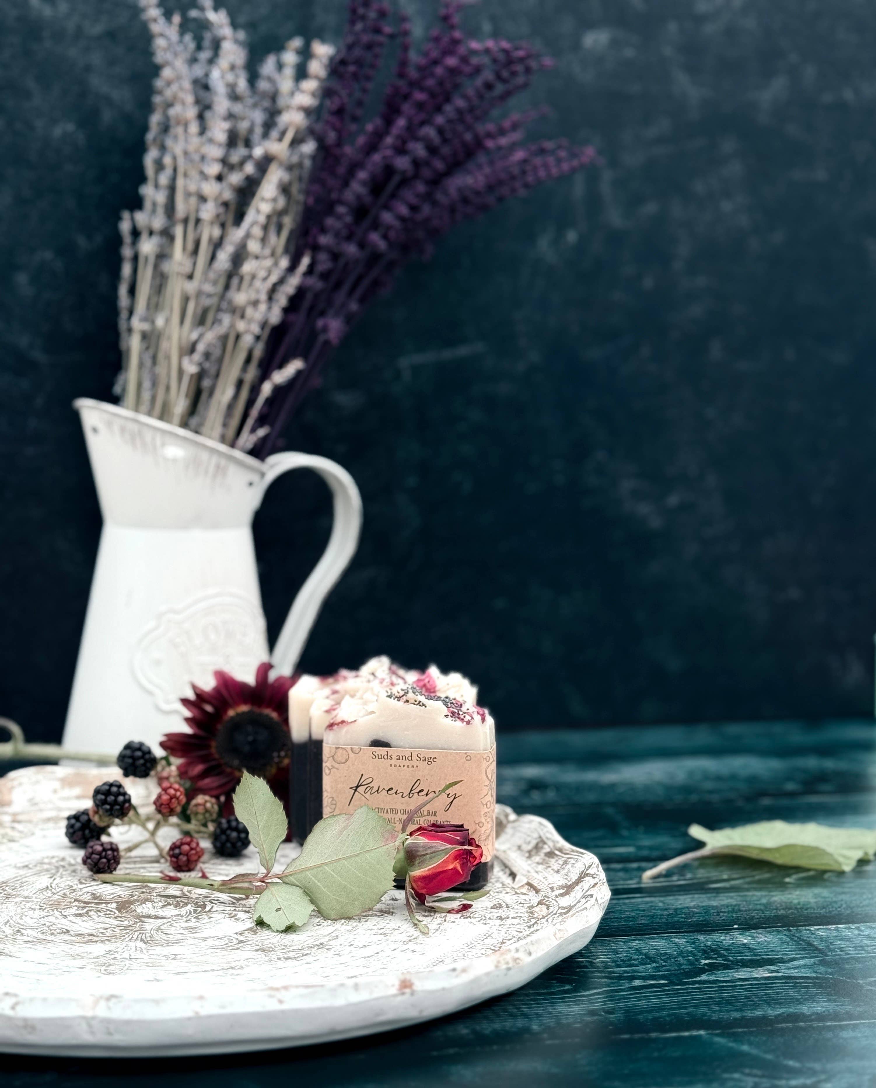 Suds and Sage - Wholesale Bar Soap - Ravenberry | Activated Charcoal Bar3