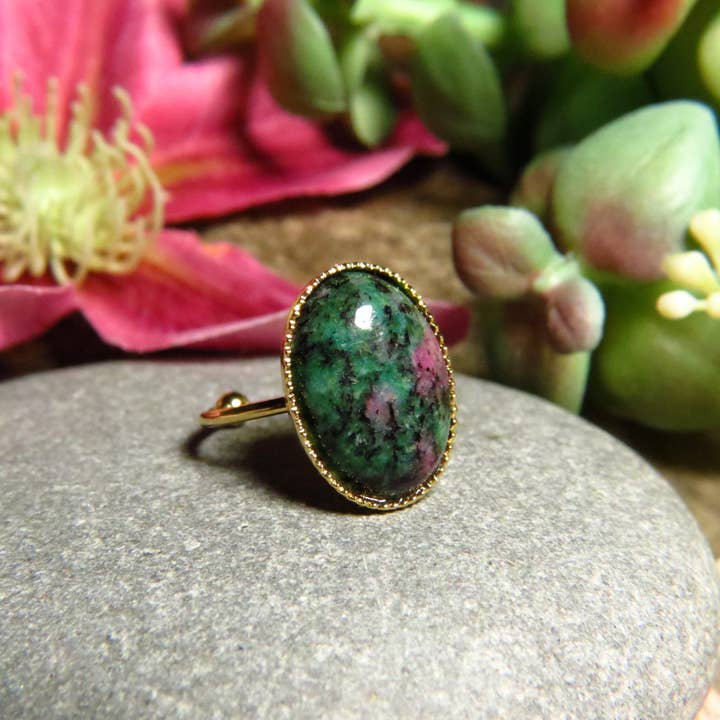 TOURMALYN - Wholesale Cocktail/Statement Ring - Gold-plated Zoisite stone ring3