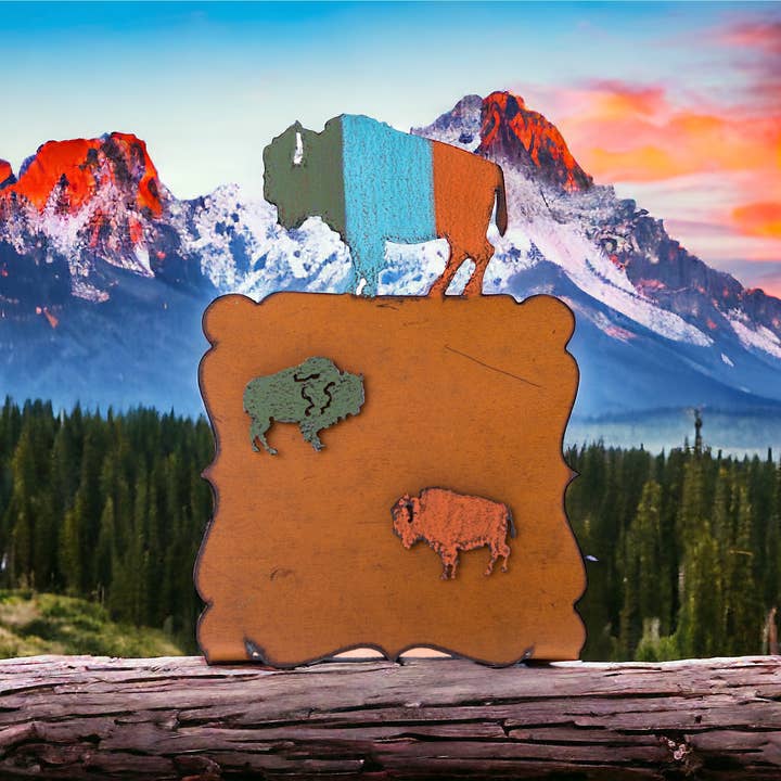 Whimsies - Wholesale Picture Frame - Buffalo Picture Frame southwestern desert western rodeo eco