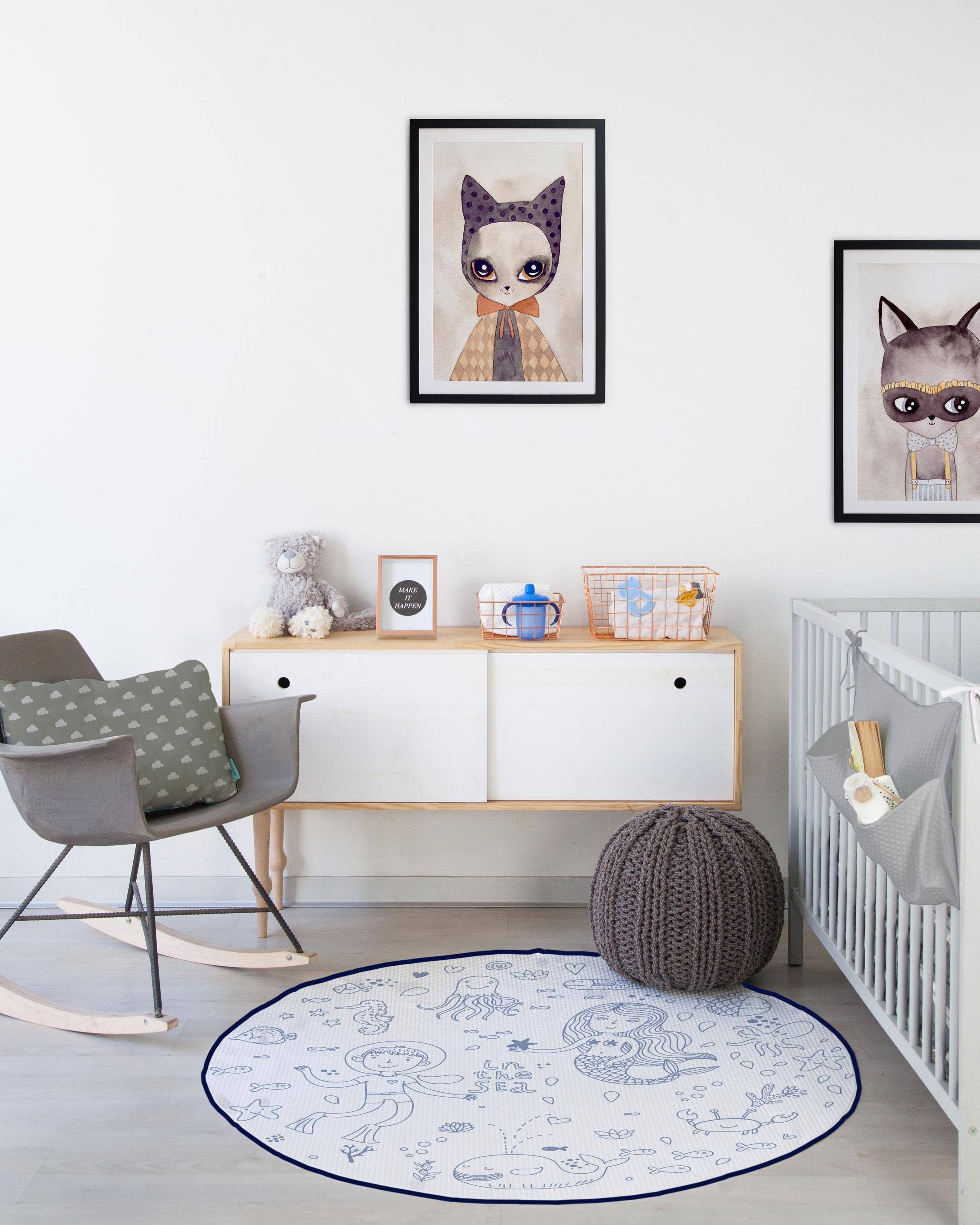 Really Nice Things – Engroshandel Løst tæppe – Børn og baby – Rundt tæppe til børn i piqué ved havet1