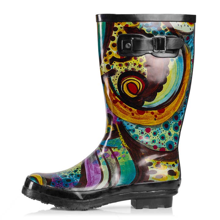 Norty Womens Mid Calf 11" Rain Boot 39205 Monet Print for wholesale by Eastern Off Price