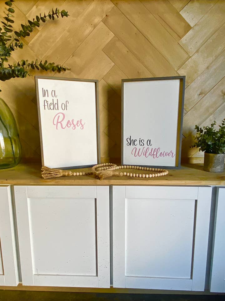 In a field of roses She is a wildflower for wholesale by Simply Stained Shop