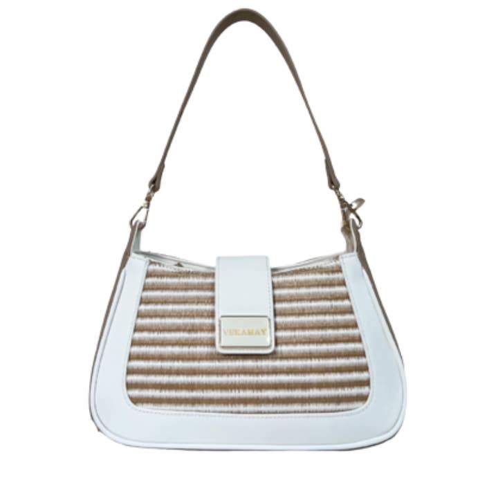 Mala de Couro Vegan Kaley Natural Vera May por atacado de VeraMay