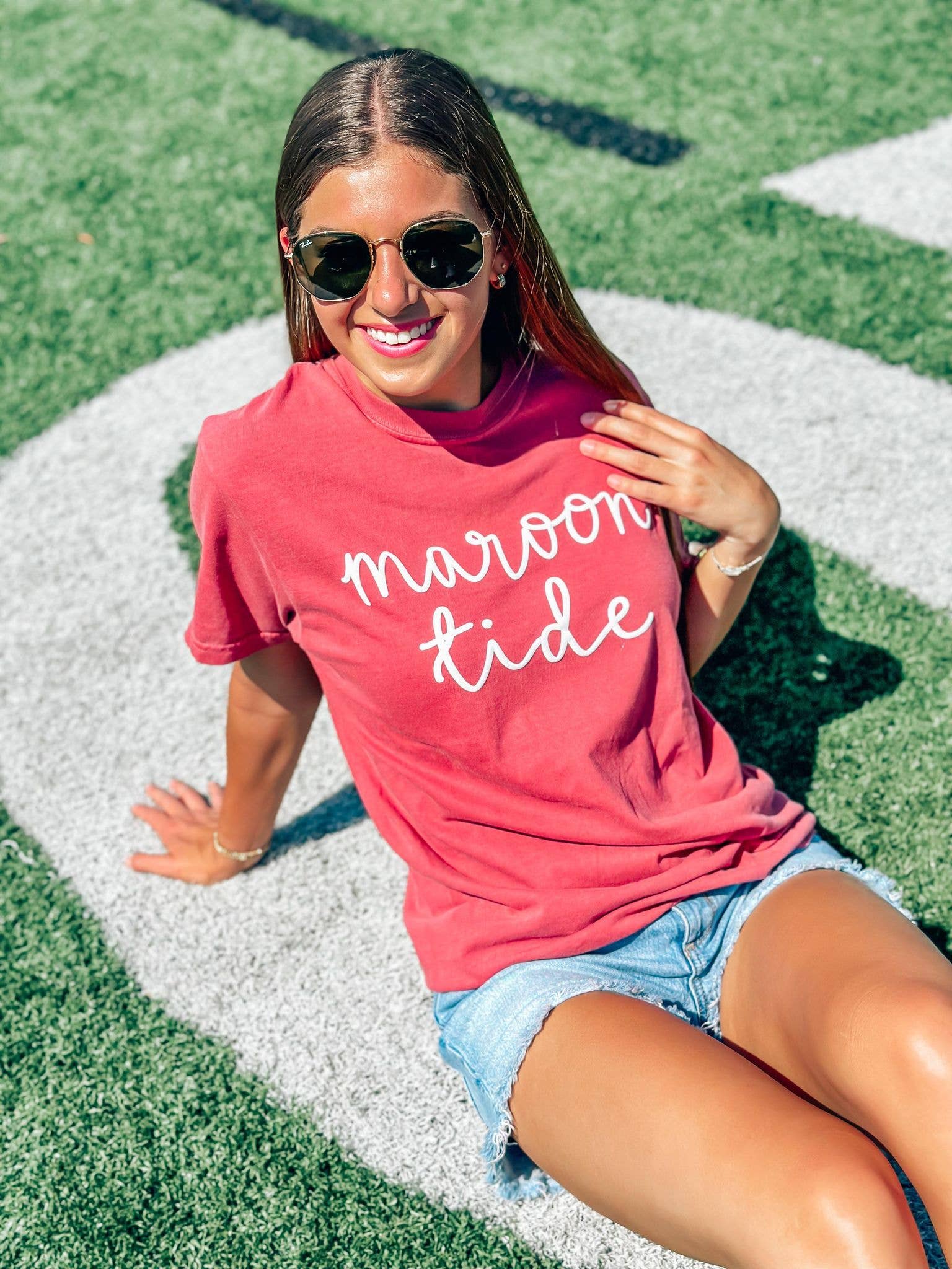 Dash Forward Wholesale - Wholesale Screen Printed T-Shirt - Women's - Custom Cursive Gameday Puff Tee0