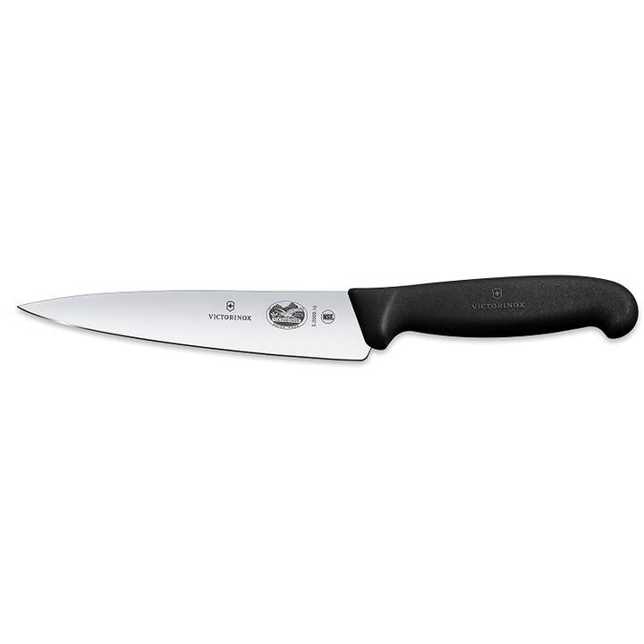 Kadra Kitchenware - Wholesale Kitchen/Utility Knife - Victorinox - Fibrox Pro Chef Knife, Straight, 6", Black