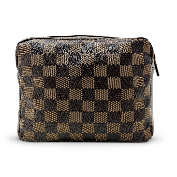 Bruin The Knoll - Uniseks Geruite Toilettas - Bruin voor groothandel op Faire0