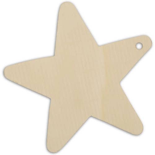 Woodpeckers Crafts - Wholesale Cutouts - 4" Wood Star Cutout with Hole
