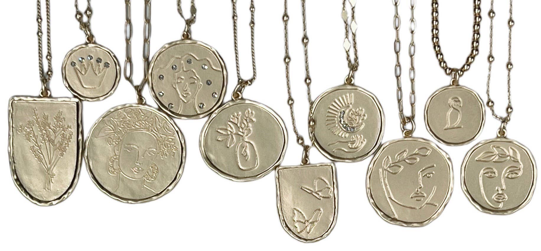 Gold La Déesse Collection Bia “FEARLESS” Reversible Necklace for wholesale on Faire1