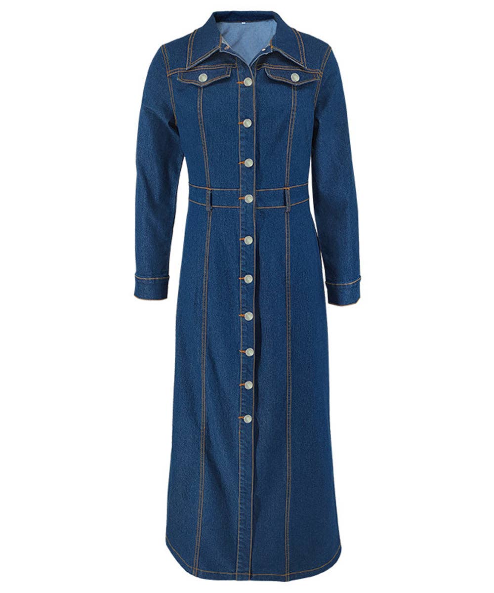 Aria Romance – wholesale Klänning - Dam – Knappfram Denimskjortklänning8