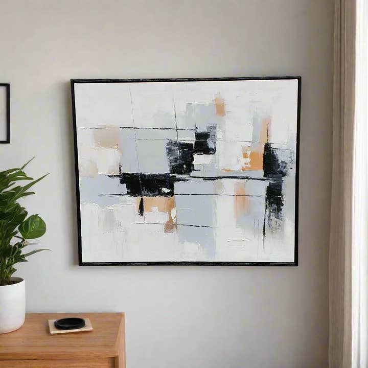 Urban Echoes – Hand-Painted Oil on Canvas (24x20in) Gallery Wrapped with Frame for wholesale by Ponder and Pun