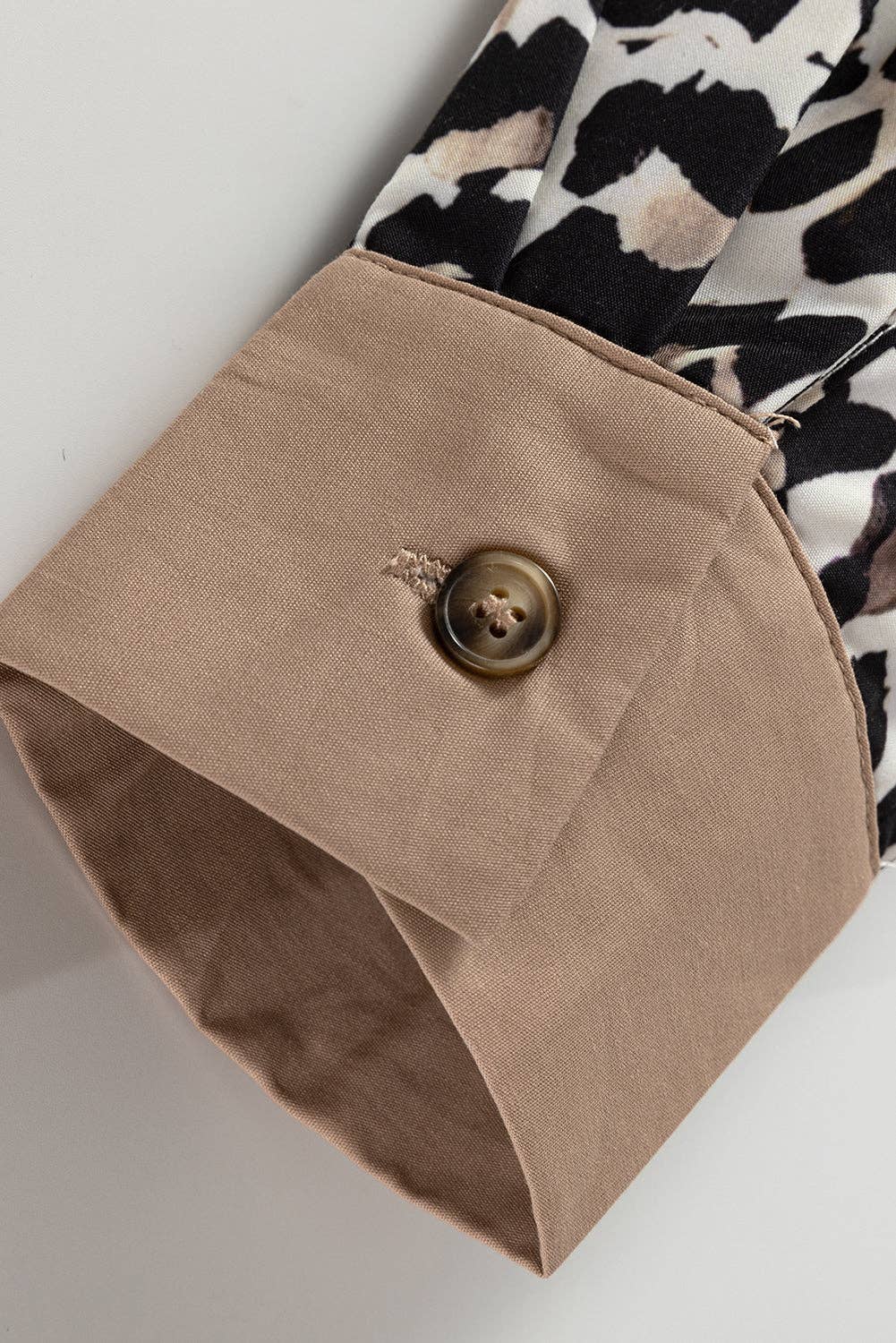 Multicolour Button Striped Collar Leopard Print Long Sleeve Flared Dress for wholesale on Faire6