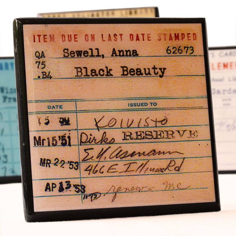 Cheltenham Road - Wholesale Coasters - Vintage Library Card Coaster Set3