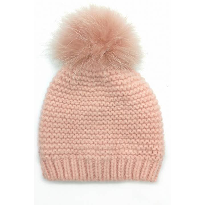 MZ603 Beanie Real Fur Pom Loowie for wholesale by LOOWIE